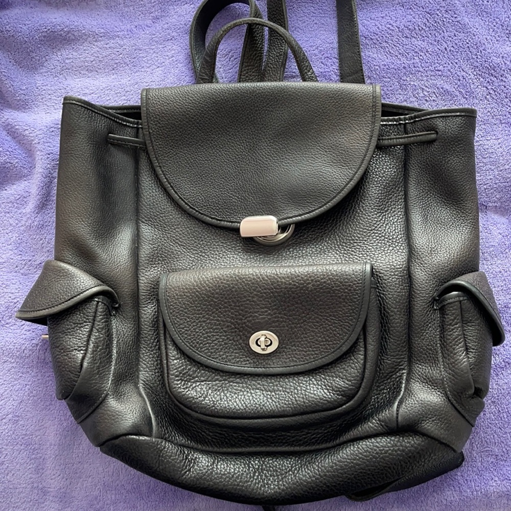 Black Leather Backpack